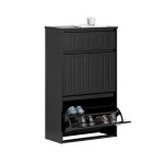 Meuble � chaussures fsr165 - sch sobuy - 2 abattants et 1 tiroir s�parateur r�glable pour entr�e couloir ...