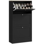 Meuble à chaussures - homcom - panneaux de particules - 60 x 235 x 115 cm - noir Meuble à chaussures - homcom - panneaux de particules - 60 x 235 x 115 cm - noir