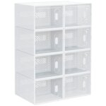 Meuble  chaussures fait maison avec 8 tagres rectangulaires en plastique transparent dimensions 25x35x19 ...