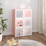 Meuble � chaussures - mango - armoire de rangement - pour enfants - avec 6 cubes rose pp m41