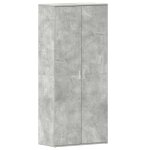 Meuble � chaussures moderne - vidaxl - gris b�ton - bois ding�nierie - 80x39x180 cm - portes affleurantes ...