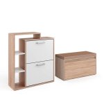 Meuble � chaussure orlando 2 parties avec banc sonoma vicco 43394