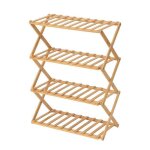 Meuble � chaussures pliable en bambou 4 niveaux couleur naturelle aucun assemblage requis 25 x 50 x 67. ...