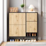 Meuble à chaussures - meuble de rangement à chaussure 16 paires - 3 portes - armoire à chaussures avec ... Meuble à chaussures - meuble de rangement à chaussure 16 paires - 3 portes - armoire à chaussures avec ...
