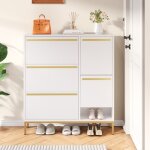 Meuble à chaussures - meuble de rangement à chaussure 22 paires - 4 portes - armoire à chaussures avec ... Meuble à chaussures - meuble de rangement à chaussure 22 paires - 4 portes - armoire à chaussures avec ...