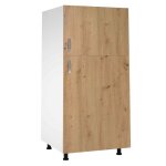 Meuble colonne de cuisine avec 2 portes coloris chne albar - hauteur 200 x longueur 60 x profondeur ...