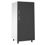 Meuble colonne de cuisine avec 2 portes coloris gris - hauteur 200 x longueur 60 x profondeur 58 cm