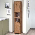 Meuble colonne de cuisine rautrina 180 x 35 x 30 cm effet chne