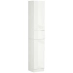 Meuble colonne rangement salle de bain style contemporain 2 placards 3 �tag�res et 1 tiroir coulissant ...