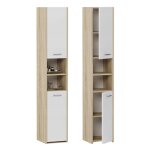 Meuble colonne de salle de bain - 2 portes 1 étagère - 30x30x170 cm - meuble rangement - armoire salle ... Meuble colonne de salle de bain - 2 portes 1 étagère - 30x30x170 cm - meuble rangement - armoire salle ...
