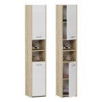 Meuble colonne de salle de bain - 2 portes 1 étagère - 40x30x170 cm - meuble rangement - armoire salle ... Meuble colonne de salle de bain - 2 portes 1 étagère - 40x30x170 cm - meuble rangement - armoire salle ...