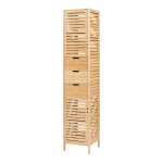 Meuble colonne de salle de bain boksereys bambou 180 x 35 x 35 cm naturel
