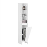 Meuble colonne salle de bain bzr158 - w sobuy - 3 compartiments ouverts - blanc - 30x30x170 cm