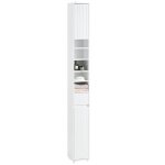 Meuble colonne salle de bain bzr160 - w sobuy - 5 compartiments ouverts - tagres rglables - blanc ...
