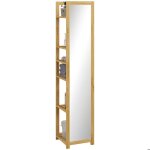 Meuble colonne de salle de bain homcom en bambou avec miroir meuble multi - rangements 6 étagères naturel ... Meuble colonne de salle de bain homcom en bambou avec miroir meuble multi - rangements 6 étagères naturel ...