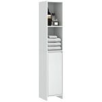 Meuble colonne de salle de bain - homcom - placard de rangement en mdf - 1 porte et 2 tagres - 30 x ...