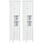 Meuble colonne de salle de bain - kleankin - mdf - 35x30x158. 5cm - blanc