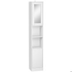 Meuble colonne de salle de bain - kleankin - miroir 2 portes étagères réglables - panneaux de particules ... Meuble colonne de salle de bain - kleankin - miroir 2 portes étagères réglables - panneaux de particules ...