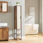 Meuble colonne de salle de bain namsskogan 160 x 24 x 30 cm effet noyer noir