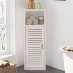 Meuble colonne salle de bain rangement avec 3 compartiments 1 porte armoire multifonction 25x22x80cm ...