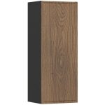 Meuble colonne de salle de bain suspendu talia casella noir et ch�ne 30 x 80 cm