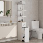 Meuble colonne salle de bain avec tiroirs amovible et tagre armoire salle de bain meuble de rangement ...