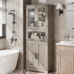 Meuble colonne - promiracal - armoire de salle de bain - 5 compartiments - 60x30x170cm - design contemporain ...