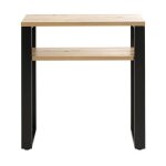 Meuble console table console en bois coloris chne et mtal noir - longueur 70 x profondeur 28 x hauteur ...