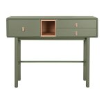 Meuble console table console en bois coloris vert - longueur 120 x profondeur 35 x hauteur 90 cm