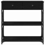R�duction - meuble console - table dappoint design �l�gant - avec tiroir ch�ne noir 75 x 28 x 75 cm @fr178957 ...