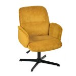 Meubles cosy chaise de bureau ergonomique jaune si�ge pivotant hauteur r�glable accoudoir en velours ...