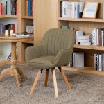 Meubles cosy fauteuil de bureau rotatif tissu vert et pied en bois de hêtrestyle scandinavecarson Meubles cosy fauteuil de bureau rotatif tissu vert et pied en bois de hêtrestyle scandinavecarson