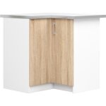 Meuble de cuisine bas akord s90 dangle lima modul. blanc 84 cm 2 portes faade chne sonoma 2 tagres ...