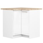 Meuble de cuisine bas akord s90 dangle oliwia blanc 90 cm 2 portes faade blanche brillante 2 tagres ...