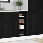 Meuble de cuisine bas - vidaxl - riga - ch�ne noir - 30x445x815 cm - bois ding�nierie - grand espace ...