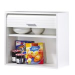 Meuble de cuisine - blanc - 1 etagre - a poser ou suspendre - dimensions 60x25x53. 6 cm - contemporain ...