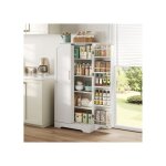 Meuble cuisine - buffet colonne bas - 60�35�128 cm - armoire de cuisine avec lampe � capteur led 2 portes ...