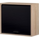 Meuble cuisine chne rideau noir 1 etagre larg 60 haut 53. 6 prof 25 cm - l 60 x l 25 x h 53. 6 cm