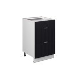 Meuble cuisine fame - line 50cm sans pt noir ray blanc vicco