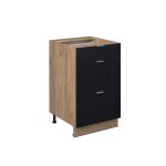 Meuble cuisine fame - line 50cm sans pt noir rayé chêne de force doré vicco Meuble cuisine fame - line 50cm sans pt noir rayé chêne de force doré vicco