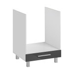 Meuble de cuisine pour four encastrable salma - gris graphite / blanc - l 60 x h 81 cm Meuble de cuisine pour four encastrable salma - gris graphite / blanc - l 60 x h 81 cm