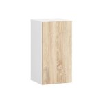 Meuble de cuisine haut akord w30 lima modulable blanc 30 cm 1 porte faade chne sonoma 2 tagres 30x305x58 ...