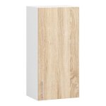 Meuble de cuisine haut akord w40 lima modulable blanc 40 cm 1 porte faade chne sonoma 2 tagres 40x305x72 ...