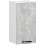 Meuble de cuisine haut akord w40 oliwia modulable blanc 40 cm 1 porte faade bton 2 tagres 40x30x58 ...