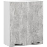 Meuble de cuisine haut akord w60 h720 blanche faade gris 2 portes 2 tagres 72x60x30 cm