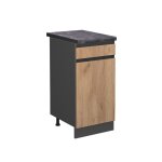 Meuble cuisine r - line 40cm pt anthracite ch�ne de force dor� anthracite vicco