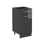 Meuble cuisine r - line 40cm sans pt anthracite haute brillance anthracite vicco