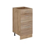 Meuble cuisine r - line 40cm avec tiroirs sans pt sonoma chne de force dor vicco