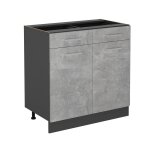 Meuble cuisine r - line 80cm sans pt b�ton anthracite vicco