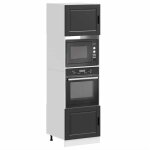Meuble cuisinecharge 65 kgdesign modernearmoires de four - 2 pcs porto noir - bois ding�nierie 590015 ...